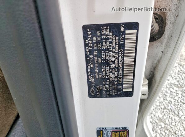 KM8J33A45MU285853 2021 HYUNDAI TUCSON White Vista interior de 360 grados