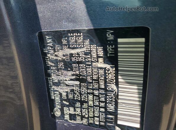 KM8J33AL8MU286521 2021 HYUNDAI TUCSON Charcoal Vista del compartimento del motor