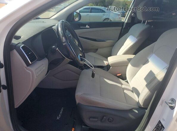 KM8J3CAL8KU837527 2019 HYUNDAI TUCSON White Вид салону спереду