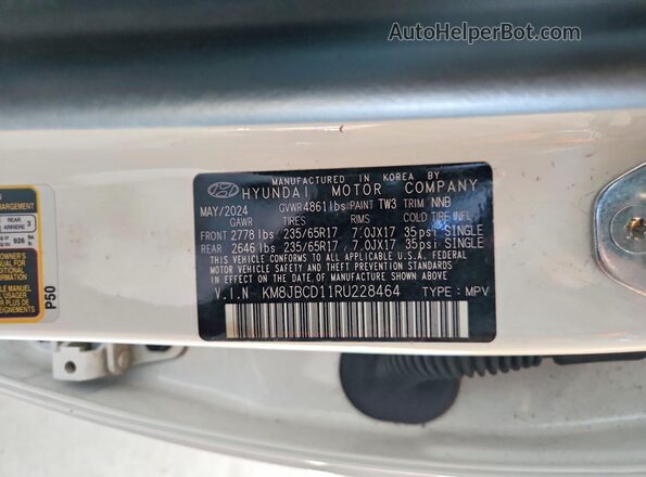 KM8JBCD11RU228464 2024 HYUNDAI TUCSON White Widok komory silnika