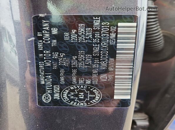 KM8JCCD1XRU137013 2024 HYUNDAI TUCSON Gray Սալոնի 360 աստիճան տեսք