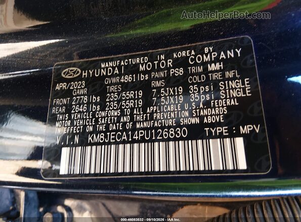 KM8JECA14PU126830 2023 HYUNDAI TUCSON HYBRID Blue Engine compartment view