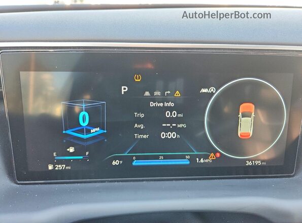 KM8JECAE4NU052518 2022 HYUNDAI TUCSON Green Instrument cluster view