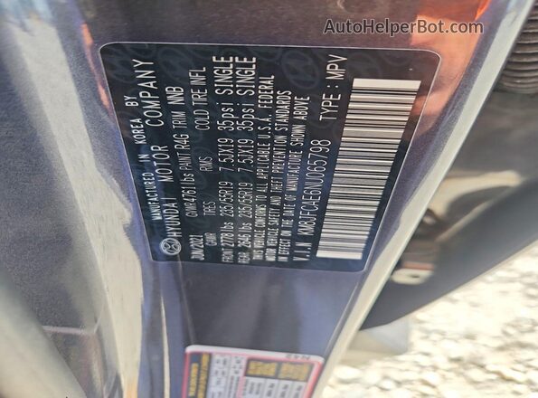 KM8JFCAE6NU065798 2022 HYUNDAI TUCSON Gray Vista de la etiqueta del VIN