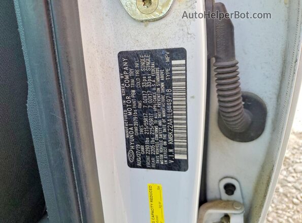 KM8K22AA1LU449718 2020 HYUNDAI KONA White Շարժիչի բաժամունքի տեսք