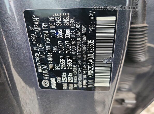 KM8K2CAA0MU725605 2021 HYUNDAI KONA Gray Vista del compartimento del motor