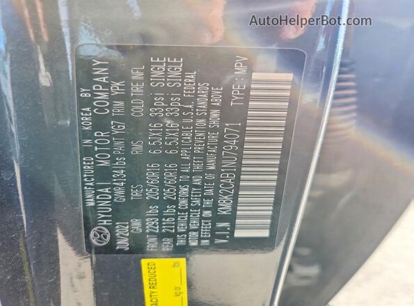 KM8K2CAB1NU794071 2022 HYUNDAI KONA Black Vista interior de 360 grados