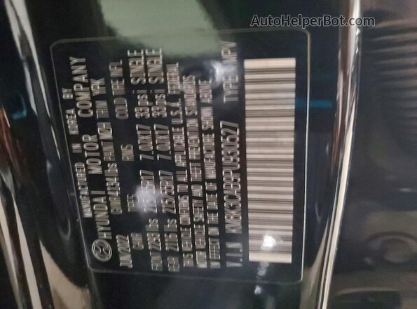 KM8K3CAB9PU930527 2023 HYUNDAI KONA Black Vista de la etiqueta del VIN