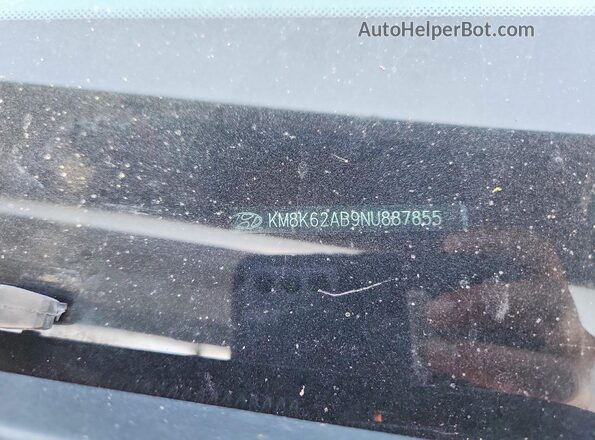 KM8K62AB9NU887855 2022 HYUNDAI KONA Teal Widok naklejki z numerem VIN