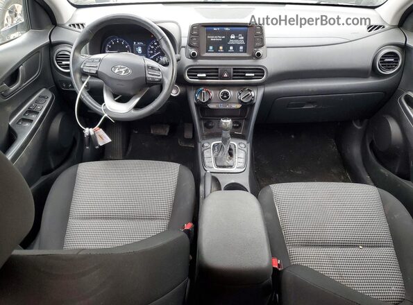 KM8K6CAA0KU323455 2019 HYUNDAI KONA White Dashboard view