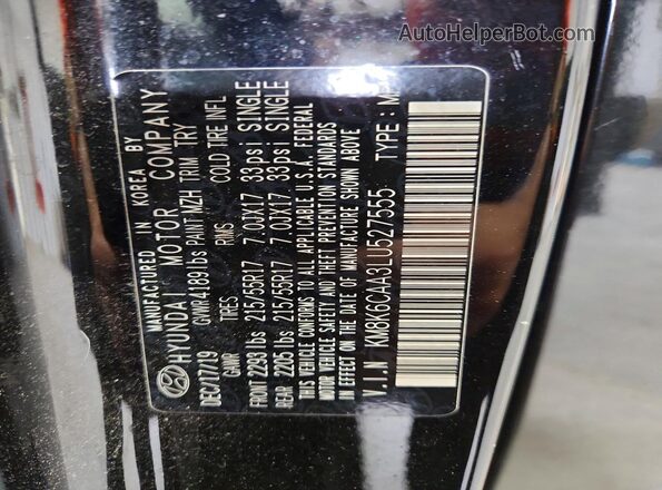 KM8K6CAA3LU527555 2020 HYUNDAI KONA Black Շարժիչի բաժամունքի տեսք