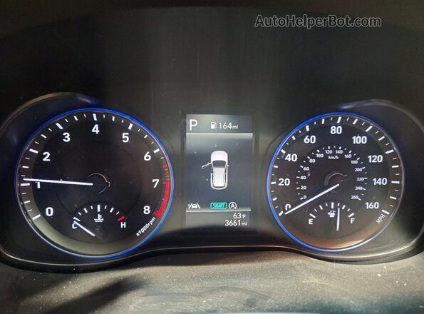 KM8K6CAB7PU939346 2023 HYUNDAI KONA Blue Widok zestawu wskaźników