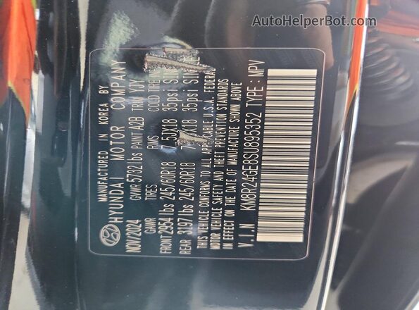KM8R24GE8SU895352 2025 HYUNDAI PALISADE Черный Вид наклейки с VIN-кодом