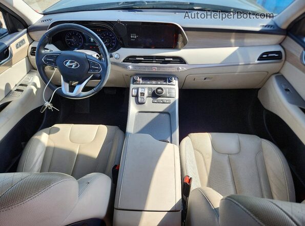 KM8R44HEXLU039058 2020 HYUNDAI PALISADE Blue წინა პანელის ხედი