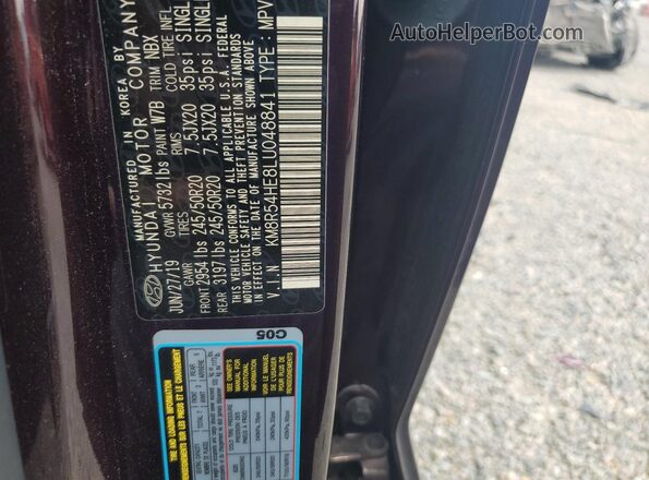 KM8R54HE8LU048841 2020 HYUNDAI PALISADE Purple Engine compartment view
