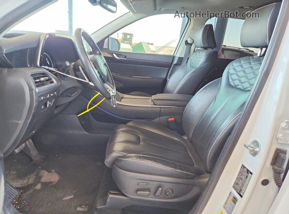 KM8R54HE8MU200599 2021 HYUNDAI PALISADE White Widok wnętrza z przodu