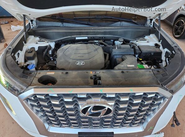 KM8R54HE8MU200599 2021 HYUNDAI PALISADE White Widok komory silnika