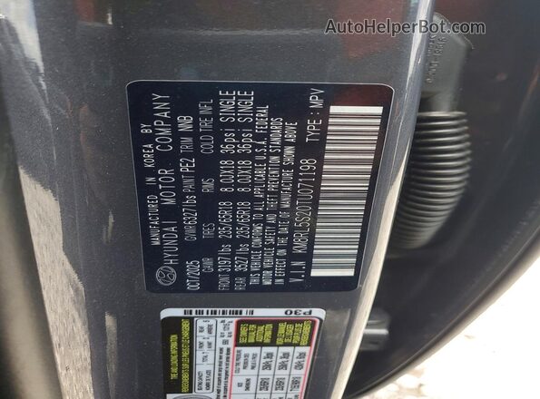 KM8RL5S20TU071198 2026 HYUNDAI PALISADE Gray Vista de la etiqueta del VIN