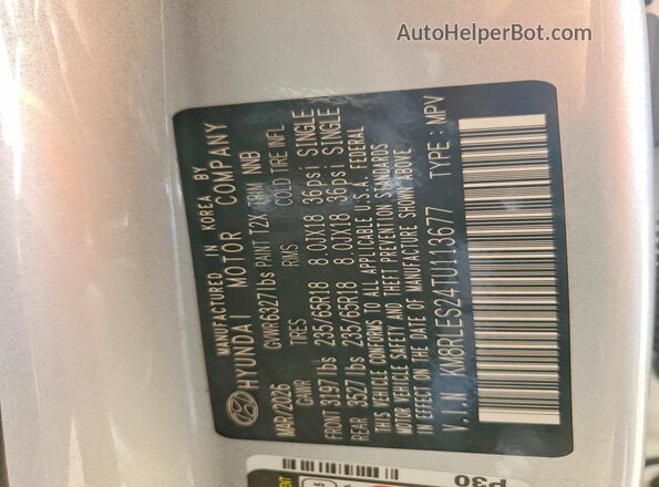 KM8RLES24TU113677 2026 HYUNDAI PALISADE Серебряный Вид подкапотного пространства