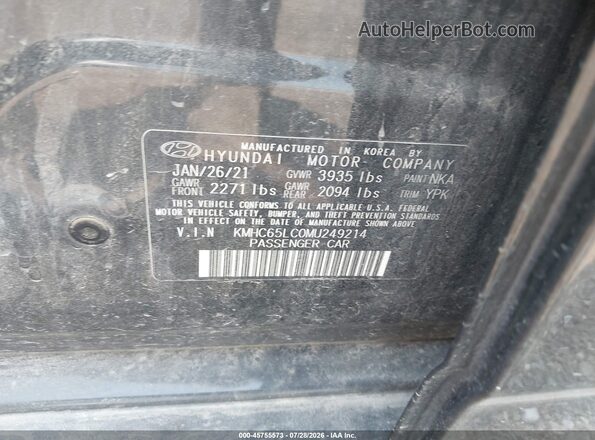 KMHC65LC0MU249214 2021 HYUNDAI IONIQ HYBRID Black Widok komory silnika