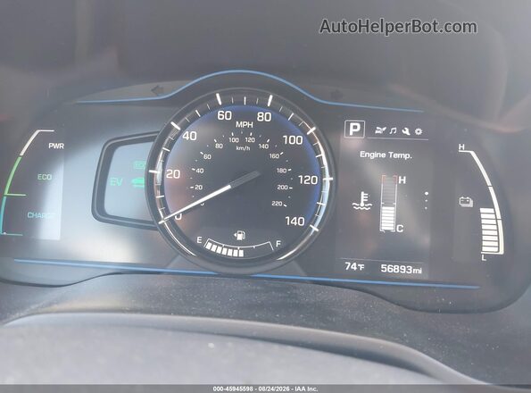 KMHC65LC1JU076525 2018 HYUNDAI IONIQ HYBRID Gray უკანა სავარძლების ხედი