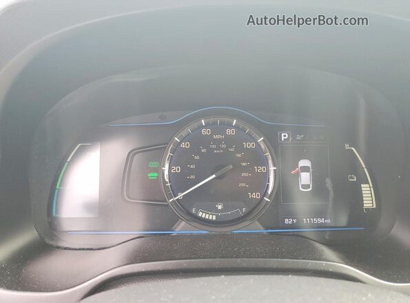 KMHC65LC1KU166615 2019 HYUNDAI IONIQ Blue Widok zestawu wskaźników