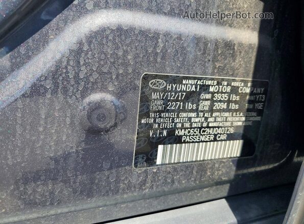 KMHC65LC2HU040126 2017 HYUNDAI IONIQ Blue Widok naklejki z numerem VIN