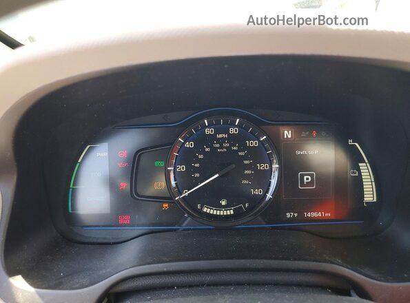 KMHC65LC2HU040126 2017 HYUNDAI IONIQ Blue Widok zestawu wskaźników
