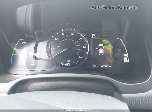 KMHC65LC7KU156459 2019 HYUNDAI IONIQ HYBRID Gray Widok tylnych siedzeń