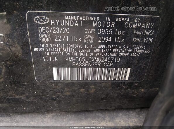 KMHC65LCXMU245719 2021 HYUNDAI IONIQ HYBRID Black Vista del compartimento del motor