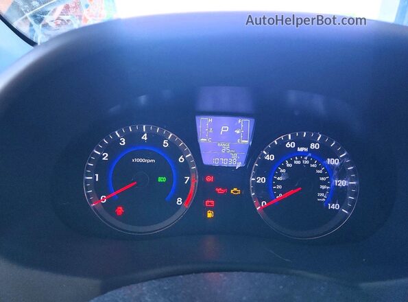 KMHCT4AE1GU043511 2016 HYUNDAI ACCENT Charcoal Вид щитка приладів