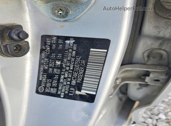 KMHCT4AE1GU075942 2016 HYUNDAI ACCENT Silver Engine compartment view
