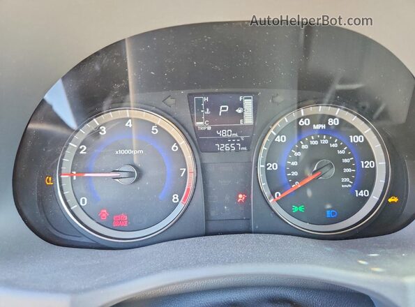 KMHCT4AE3HU305918 2017 HYUNDAI ACCENT Белый Вид щитка приборов