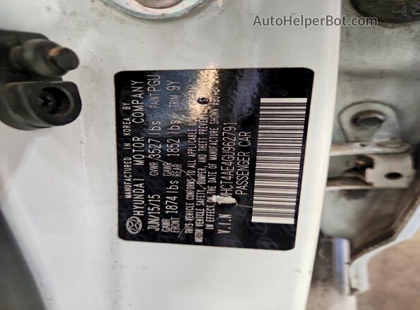 KMHCT4AE4GU962791 2016 HYUNDAI ACCENT White ძრავის განყოფილების ხედი