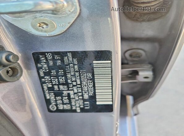 KMHCT4AE5HU205271 2017 HYUNDAI ACCENT Gray ძრავის განყოფილების ხედი