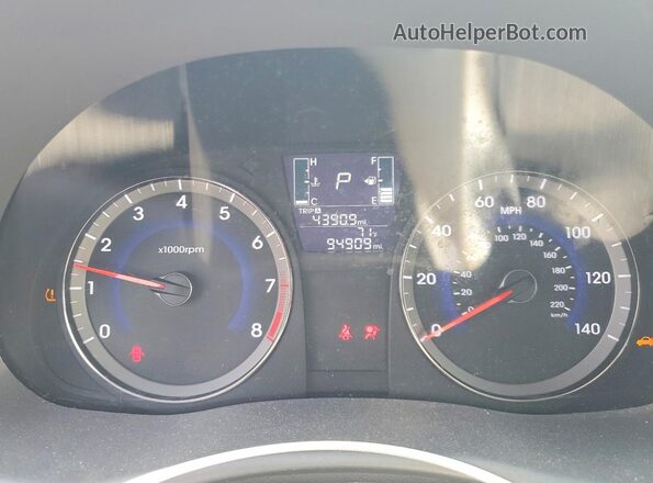 KMHCT4AE6HU235640 2017 HYUNDAI ACCENT White Instrument cluster view
