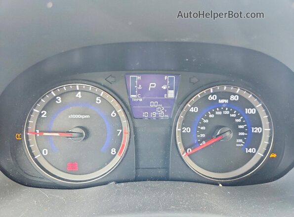 KMHCT4AE7GU142883 2016 HYUNDAI ACCENT Blue Widok zestawu wskaźników