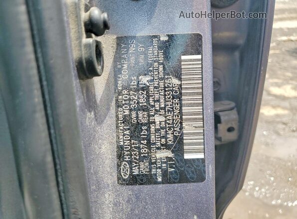 KMHCT4AE7HU331261 2017 HYUNDAI ACCENT Gray Widok komory silnika