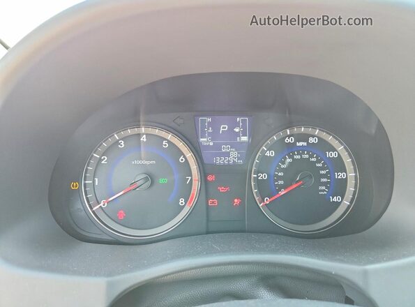 KMHCT4AE8GU091118 2016 HYUNDAI ACCENT White Instrument cluster view