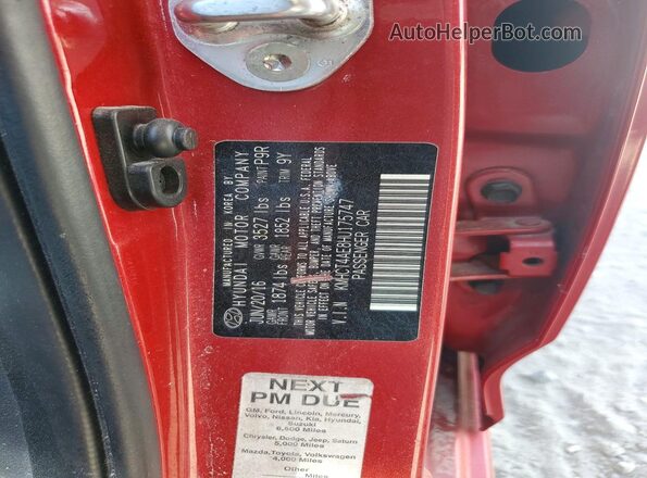 KMHCT4AE8HU175747 2017 HYUNDAI ACCENT Red Вид підкапотного простору