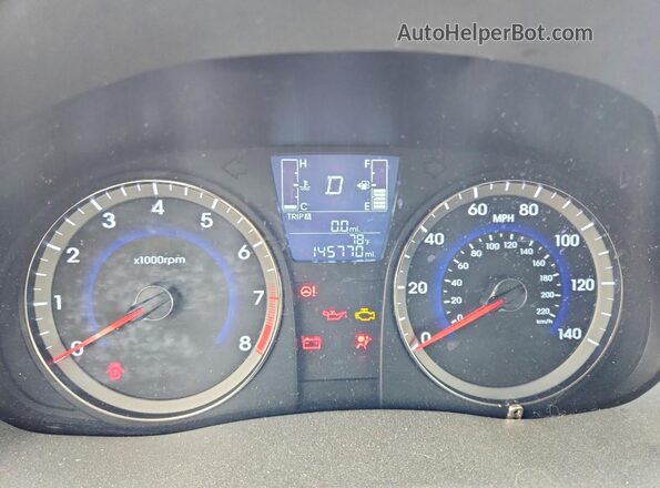 KMHCT5AE8GU236700 2016 HYUNDAI ACCENT Black Widok zestawu wskaźników