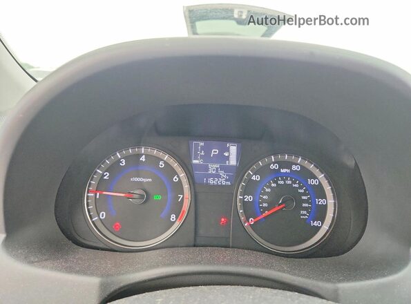 KMHCT5AE9HU356751 2017 HYUNDAI ACCENT White Widok zestawu wskaźników
