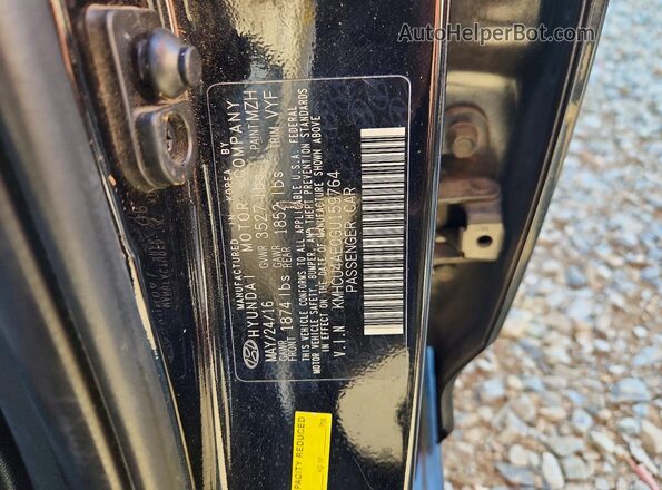 KMHCU4AE0GU159764 2016 HYUNDAI ACCENT Black Շարժիչի բաժամունքի տեսք