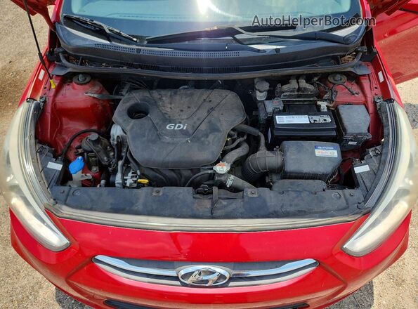 KMHCU4AE6GU079319 2016 HYUNDAI ACCENT Красный Вид задней части салона
