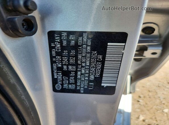 KMHCU5AE3HU351624 2017 HYUNDAI ACCENT Silver Вид підкапотного простору