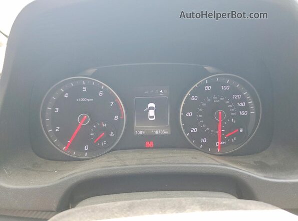 KMHD04LB1JU483235 2018 HYUNDAI ELANTRA White Vista del cuadro de instrumentos