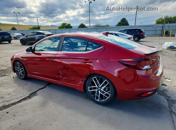 KMHD04LB4KU856155 2019 HYUNDAI ELANTRA Red Հետևի ձախ