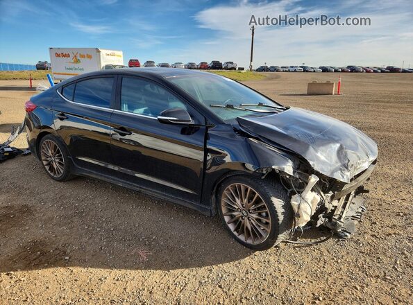 KMHD04LBXJU548759 2018 HYUNDAI ELANTRA Черный Передняя правая четверть