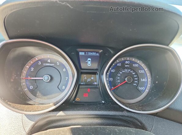 KMHD35LH4GU253215 2016 HYUNDAI ELANTRA Blue Instrument cluster view