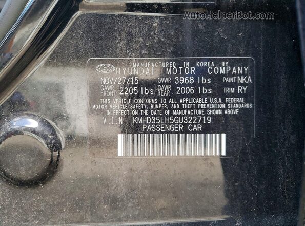 KMHD35LH5GU322719 2016 HYUNDAI ELANTRA Black Вид підкапотного простору